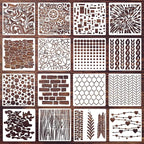 Texture Stencils for Painting Geometric Stencil Cubist Layering Background Templates Stencils for Painting on Wood Wall Furniture Fabrics Decor