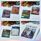 36 Sheets Holographic Sticker Paper, Clear Vinyl Laminate Film for Stickers Self-Adhesive, Transparent Overlay Lamination Sticker Paper Waterproof, 6 Patterns-8.5x11 Inch