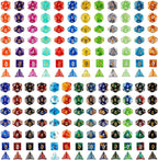 Coyeekn DND Dice Set, 25 x 7 (175 Pieces) Polyhedron Dice 25 Colors Dice for Dungeons and Dragons Tabletop Role-Playing Games with 1 Large Flannel Bag