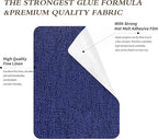 King Mountain Premium Linen Fabric Iron-on Repair Patch, Inside&Outside Fabric Repair Patch, 3"x60" with Backing Glue Linen Repair Decorative Patch kit (Linen-3"x60", Dark Blue)