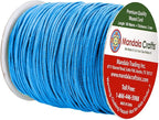 Mandala Crafts 2mm 109 Yards Sky Blue Cotton Waxed Cord for Jewelry Making Bracelet Cord Waxed String - Beading String Thread Jewelry Cords for Necklaces String
