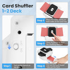 Neasyth Automatic Card Shuffler for 1-2 Decks, Playing Cards Shuffler Machine Rechargeable Portable Compatible with Phase 10, Skip-Bo, Skyjo for Home Party Card Games