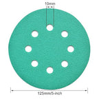 5-Inch 8-Hole Wet Dry Sanding Discs 120 Grit, Polyester Film Backed Heavy-Duty Hook and Loop Sandpaper for Random Orbital Sander, 50-Pack