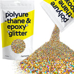Hemway Polyurethane & Epoxy Resin Glitter 100g / 3.5oz Metallic Crystal Flake Additive for Flooring Jewelry Tumblers Glass Pigment - Chunky (1/40" 0.025" 0.6mm) - Gold Silver Holographic