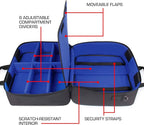 USA Gear XL Trading TCG MTG Deck Box Bag Travel Case - Large MTG Card Storage Bag with Padded Shoulder Strap, Customizable Interior, Weather Resistant - Fits Deck Boxes & Sleeved Cards - Blue