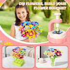 Fabric Flower Bouquets Toys - Arts & Crafts for Kids,Educational Toys for 4 5 6+ Year Old Girls,DIY Toddler Craft Kits for Girls Ages 4-6,Build Your Flower Bouquet, Ideas Birthday Gifts for Girl