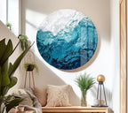 My Photostation.com Round 24'' Blue Waves Abstract Glass Wall ArtTempered Glass Printing Wall Decor Large Wall Art Wall Hangings