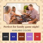 Backgammon Sets for Adults with Premium Leather Case | Classic Travel Backgammon Set for Adults and Kids with Strategy & Guide | 15 Inches | Medium | Brown