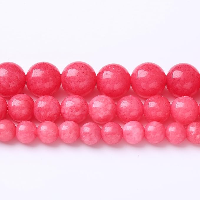 60PCS 6MM Natural Red Rhodonite Jade Stone Beads Round Loose Stone Beads for Jewelry Making DIY Energy Stone Healing Power Bracelet 15"