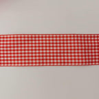 1.5 Inch Red and White Woven Edge 100% Polyester Gingham Ribbon 25 Yards Each Roll (1-1/2", Red)