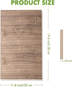 ROBOTIME 6Pcs 3mm Walnut Plywood, 1/8 Plywood Crafting Wood Sheets for Laser Cutting & Engraving, Thin Walnut Boards for Wood Project, 12"x20"