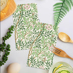 80PCS William Morris Paper Napkins, Greenery Floral Guest Disposable Napkins – Golden Lily & White Green Wildflowers Design Dinner Hand Napkins for Wedding, Bridal Shower,Vintage Floral Table Supplies