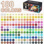 NICETY 180 Acrylic Paint Markers, Acrylic Paint Pens Brush Tip for Rock Painting, Wood, Glass, Stone, Canvas, Ceramic, Fabric - Acrylic Markers DIY Craft & Art Supplies for Adults, Artists