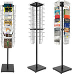 36 Pockets-360°Rotating Magazine Rack Holder Floor Comic Book Brochure Display Stand Flyer Storage Pamphlet Catalog Literature Organizer for Retail Store, Malls, Office, Trade Show Exhibition