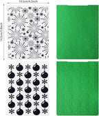 4 Pieces Christmas Plastic Embossing Folder Christmas Embossing Template Snowflake Bells Pattern Scrapbooking Embossing for Christmas Craft Cards Decorations