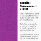 Jacquard Textile Color Paint FL, Fluorescent Violet