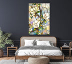 My Photostation.com 24Wx30H'' Stained Magnolia Glass Wall Art Tempered Glass Printing Wall Decor Large Wall Art Wall Hangings