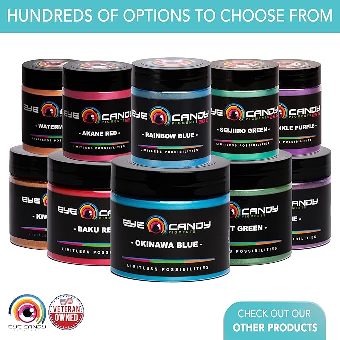 Eye Candy Pigments Premium White Mica Powder - Shide (25gr) - for Epoxy, Resin, Soap, Paint, Woodworking, Acrylic Pouring, Bath Bombs, Fishing Lures - DIY Arts and Crafts Additive