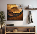 My Photostation.com 30Wx35.5H'' Bronze Art Deco Geometric Motifs Glass Wall Art Tempered Glass Printing Wall Decor Large Wall Art Wall Hangings