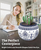 PieceRelax 3D Puzzle Planter - Classic Ornamental Style - Small Round Plant Pots with Drainage, Home Decor Flower Pots for Indoor Cactus, Succulents Pots [K1103]