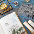 Whaline 4 Sheets Christmas Clear Stamps Greeting Words Nativity Scene Silicone Transparent Stamps Holy Night Stamp for Xmas DIY Craft Card Making Scrapbooking Embossing Album Decor