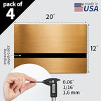 Trotec | Metallic Looking Acrylic Sheet | 12"x20"x1/16, 4 Pcs | Brushed Brass/Black | Metallic Finish - Scratch Resistant for Laser Engraving & Cutting,Printing,Glowforge,Name Plate | USA Made