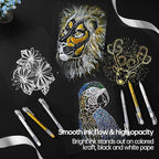 0.6mm Fine Point Silver Gel Pens, 3-Pack for Artists Drawing on Black Paper, Sketching, Adult Coloring Books & Modern Crafts