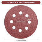 110pcs 5 Inch Sanding Disc, ZEHIQ 8 Hole Hook and Loop Sandpaper Assortment 40 60 80 100 120 150 180 240 320 400 600 Grits Orbital Sanding Pads for Random Orbital Sander