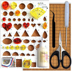 JUYA Paper Quilling Kit with Blue Tools 960 Strips Board Mould Crimper Coach Comb (Paper Width 3mm with Glue)