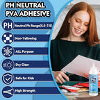 PH Neutral PVA Glue, 8.5 Oz Art Precision Craft Glue, Archival Quality Acid-Free Book Binding Adhesive, Dries Clear & Flexible,Ideal for Framing, Collages, Paper Crafts