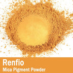Renfio 100g Mica Powder Pigment Natural Fine Powdered Pigments Pearl Shimmer Epoxy Resin Dye for Painting Soap Making Slime Bath Bombs 3.5 Oz - Gold