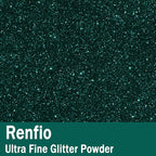 Renfio Ultra Fine Glitter Powder Metallic Resin Glitter 2.11 Oz (60g) PET Flakes Crafts Sequins 1/128" 0.008" 0.2mm Epoxy Chips Flakes for Tumblers Slime Christmas Decoration - Dark Green