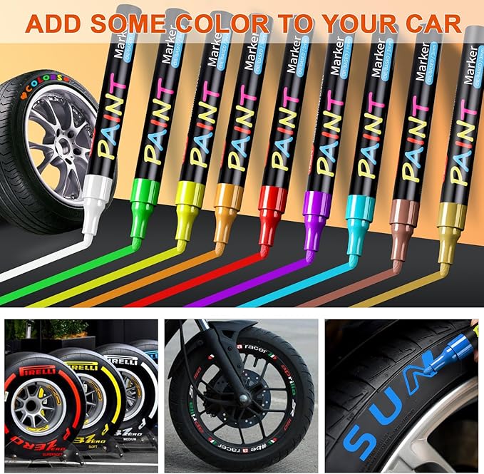 IVSUN Paint Pens Paint Markers, 20 Colors Oil-Based Waterproof Marker Pen Set, Never Fade Quick Dry and Permanent, Works on Rocks Painting, Wood, Fabric, Plastic, Canvas, Glass, Mugs