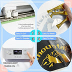 ROFISUESheet MetallicFoil HeatTransferVinyl12Inch*6Ft BundleChrome HTV VibrantColors for Stunning T-Shirt DesignsPerfect forDIY (olographic Green, 12Inch*6Ft)
