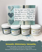 The Crafter's Workshop Stencil Butter - Beach House Acrylic Paint Set - Boutique Metallic Texture Paste for Art, Canvas, Journals, & Cards - 4 x 2oz Jars