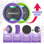 EVERICH TOY Trampoline Paddle Ball Set with 2 Bouncy Paddles & 4 Balls - Soft Foam Design for Kids Play Indoor Outdoor Beach Backyard Lawn - Great Gift Idea for Boys & Girls (Blue & Purple)