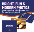 50 Food Double Sided Flash Cards - Nutritious Fruits, Heathly Vegetables, Yummy Desserts & Snacks - Educational Learning Picture Cards for Kids, Adults, Speech Therapy, ESL, ABA, Autism, Dementia