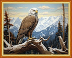 Joyhoor Cross Stitch Kits for Beginners Stamped Cross-Stitch Supplies Needlework preprint Embroidery Kits for Adults DIY Needlepoint Kits Embroidery Patterns 11CT-Owl Mountain and River 16x20 inchs