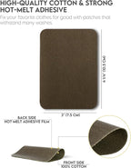 ZEFFFKA Premium Quality Fabric Iron-on Patches Inside & Outside Strongest Glue 100% Cotton Deep Blue Khaki Gray Brown Repair Decorating Kit 12 Pieces Size 3" by 4-1/4" (7.5 cm x 10.5 cm)
