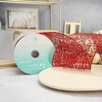 CT CRAFT LLC Sparkling Glitter Mesh Wired Ribbon 4" x 10 Yards Red for Christmas Home Decor Bow Gift Wrapping DIY Crafts Wreath