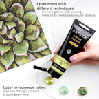Arteza Metallic Acrylic Paint, Set of 8 Floral Brilliance Colors 4 oz Tubes, Rich Pigments, Non Fading, Non Toxic Paints for Artists & Hobby Painters