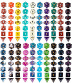 Coyeekn DND Dice Set, 20 x 7 (140 Pieces) Polyhedron Dice 20 Colors Dice for Dungeons and Dragons DND RPG MTG Table Games D4 D8 D10 D12 D20 with 1 Large Flannel Bag