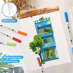 ZSCM 100 Colors Duo Tip Brush Markers Art Pen Set, Artist Fine and Brush Tip Colored Pens, for Adult Coloring Books Christmas Cards Drawing, Note taking Lettering Calligraphy Journaling