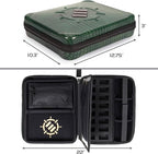 ENHANCE RPG Organizer Case - DnD Binder with Built-in Character Sheet Holder and Erasable Scribe Panel, Dice Rolling Area, Removable Pen Pouch, Miniature Foam Tray, Wrist Strap