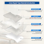 KING MOUNTAIN Linen Repair Patches, Self-Adhesive Linen Fabric Patches, 4 X 63 inch Extra Size, Multi Color, Can be Used for Linen Sofa Repair and Linen Clothes Repair (Beige)