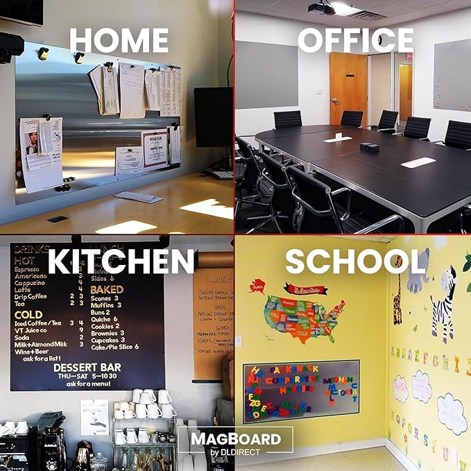 Diamond Life Magnetic Board - Memo & Vision Board for Home, Office, and Classroom - Magnet Board for Kids - Pre-drilled Mounting Screws Included (Black 36"x48")