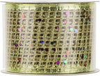 MEEDEE Gold Glitter Ribbon Gold Christmas Ribbon 2.5 Inch Square Mesh Net Wired Ribbon with Rainbow Sparkle Gold Wired Ribbon Gold Ribbon for Christmas Tree Decoration, Wreath Bow Making (10 Yards)