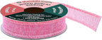 Mandala Crafts Pink Burlap Wired Ribbon 1 Inches Wide Jute Ribbons for Crafts - 10 Yds Roll Rustic Burlap Wrap Trim Ribbons for Wreaths Bows Party Decoration