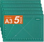 5 Pack Self Healing Sewing Mat, JIARON 12'' x 18'' Cutting Mats for Crafts, Double Sided 5 Layers Craft Cutting Mat for Sewing, Crafts, Scrapbooking Mat.