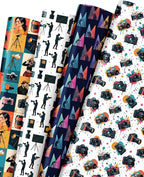 Pineraap 12 Sheets Photographer Wrapping Paper, Photography Gift Wrap Paper with Equipment, Camera, Photos & Scenes, Folded Flat Art Paper for Birthday DIY Crafts, 19.7 x 27.6 Inch (B)